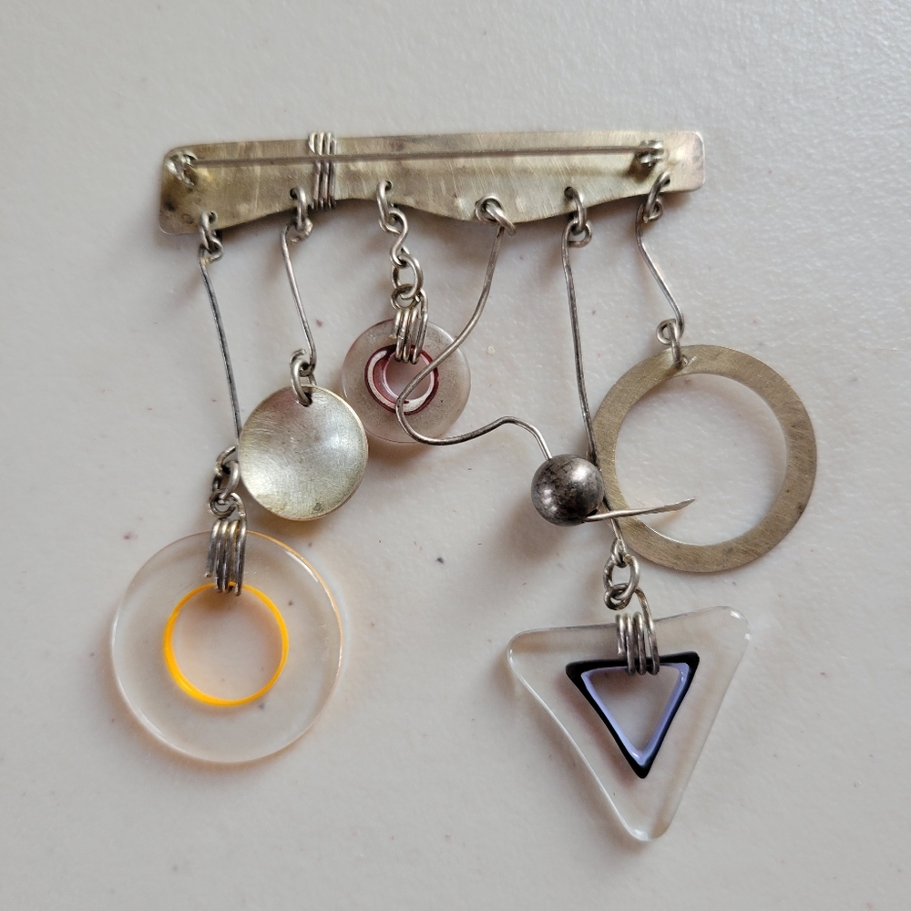 Contemporary Mixed Materials Brooch View 5